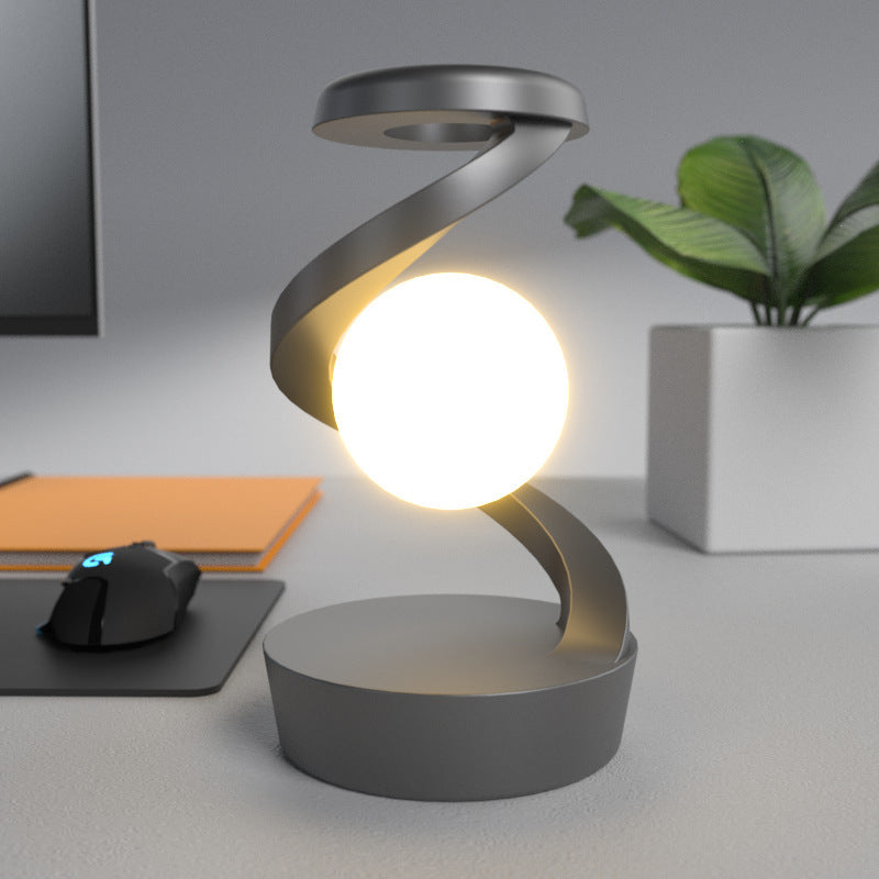 Rotating Moon Desk Lamp with Wireless Phone Charger