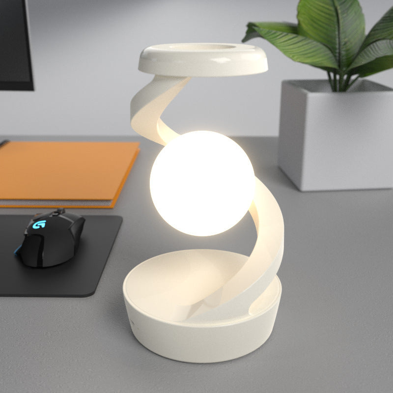 Rotating Moon Desk Lamp with Wireless Phone Charger